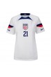 Yhdysvallat Timothy Weah #21 Jalkapallovaatteet Naisten Kotipaita MM-kisat 2022 Lyhythihainen